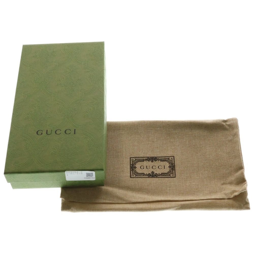 Gucci GG Supreme Wallet Card Case White Beige Leather Gold — view 6