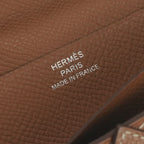 Hermes Bearn Souffle Wallet Epsom Gold Brown Silver Veau — view 8