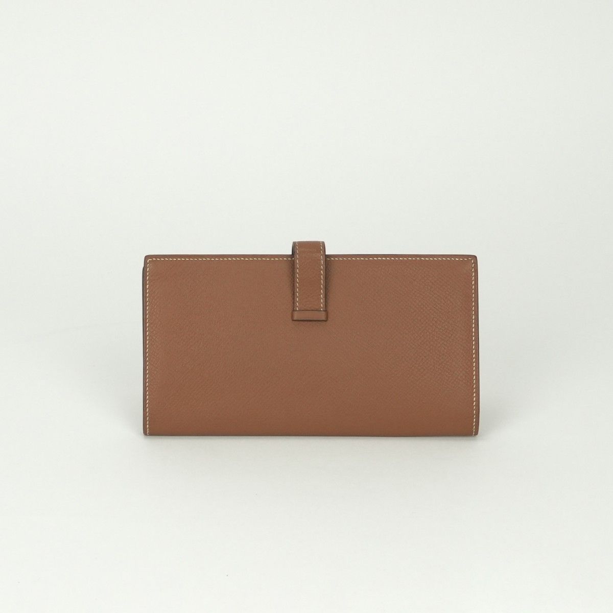 Hermes Bearn Souffle Wallet Epsom Gold Brown Silver Veau — view 2