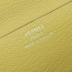Hermes Bearn Souffle Wallet Chevre Limoncello Yellow Silver Misor — view 8