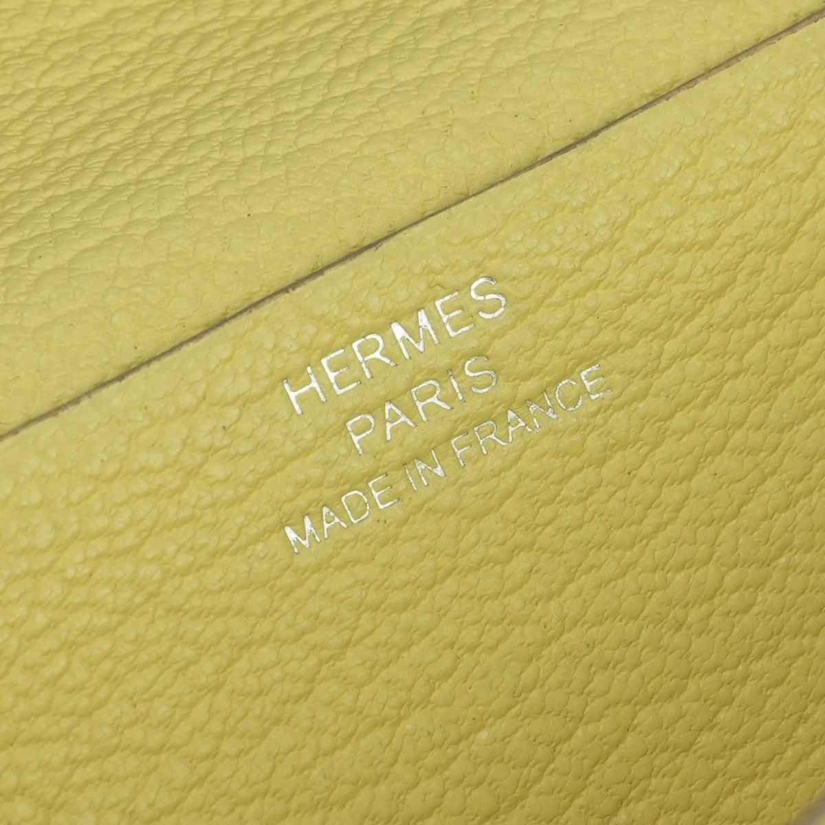 Hermes Bearn Souffle Wallet Chevre Limoncello Yellow Silver Misor — view 8