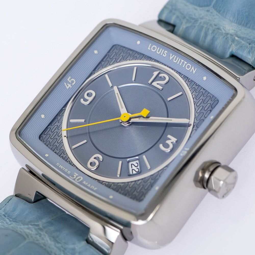 Louis Vuitton Tambour Speedy Blue Quartz Watch Handbag — view 8