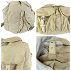 Prada Tessuto Beige Ivory Silver Nylon Leather Backpack — view 5