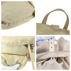 Prada Tessuto Beige Ivory Silver Nylon Leather Backpack — view 6