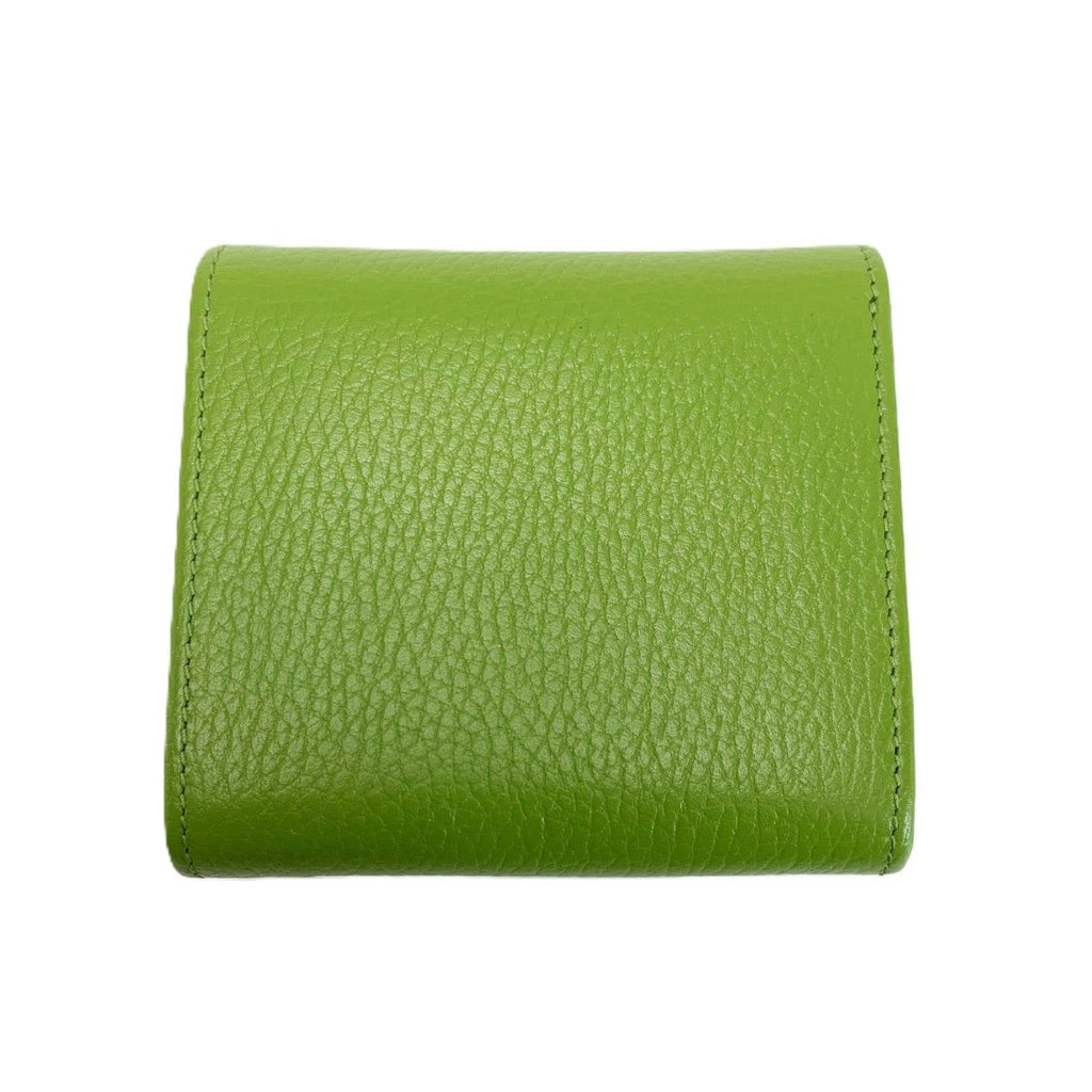 Gucci GG Marmont Bifold Wallet Green Leather Handbag — view 3