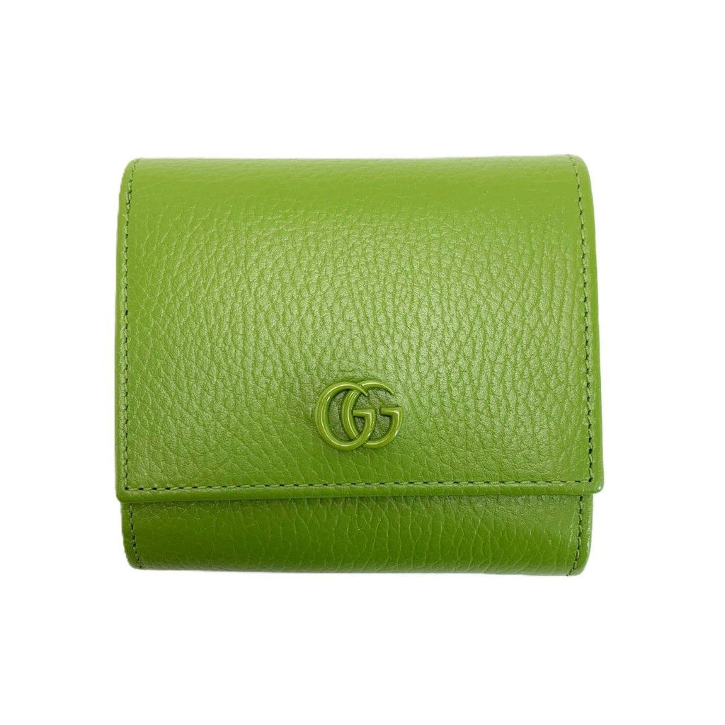 Gucci GG Marmont Bifold Wallet Green Leather Handbag — view 2