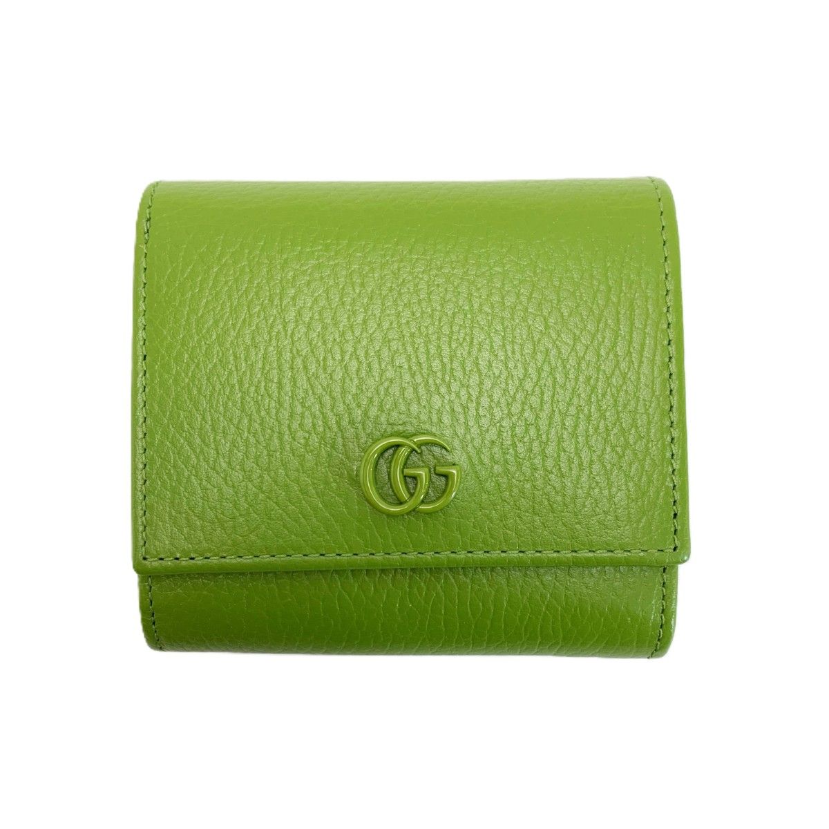 Gucci GG Marmont Bifold Wallet Green Leather Handbag — view 2