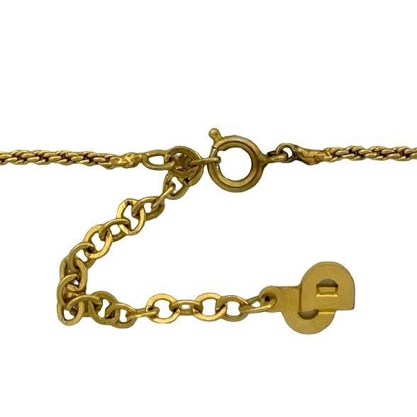 Dior Vintage CD Logo Motif Necklace Pendant Choker Gold — view 4
