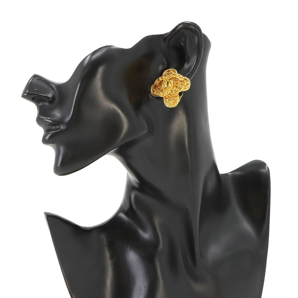 Chanel CC Logo Earrings Gold Vintage — view 6