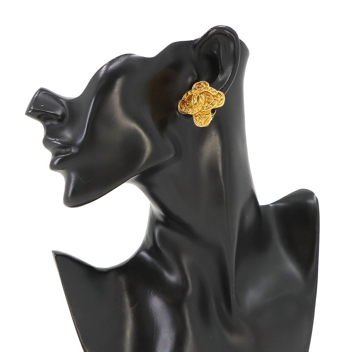 Chanel CC Logo Earrings Gold Vintage — view 6