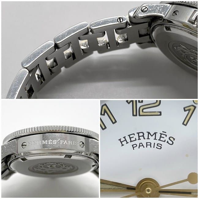 Hermes Watches Clipper Diver White Silver Gold Watch — view 5