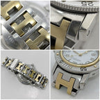 Hermes Watches Clipper Diver White Silver Gold Watch — view 4