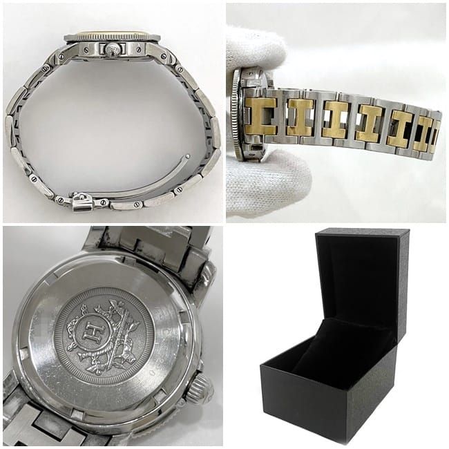 Hermes Watches Clipper Diver White Silver Gold Watch — view 3