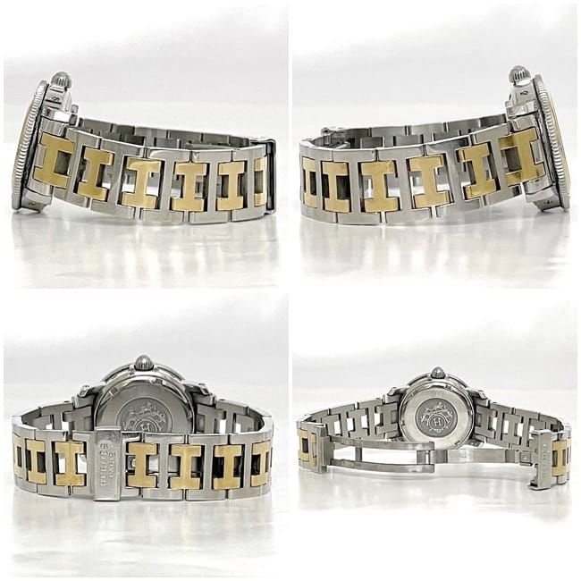 Hermes Watches Clipper Diver White Silver Gold Watch — view 2