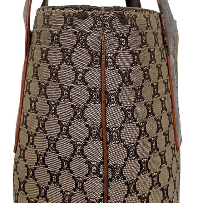 Celine Tote Beige Brown Macadam Light Nylon Leather — view 6