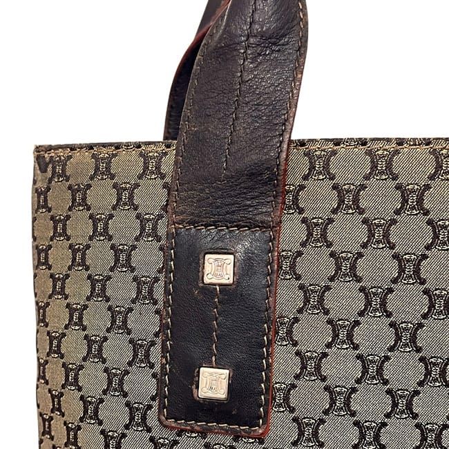 Celine Tote Beige Brown Macadam Light Nylon Leather — view 7