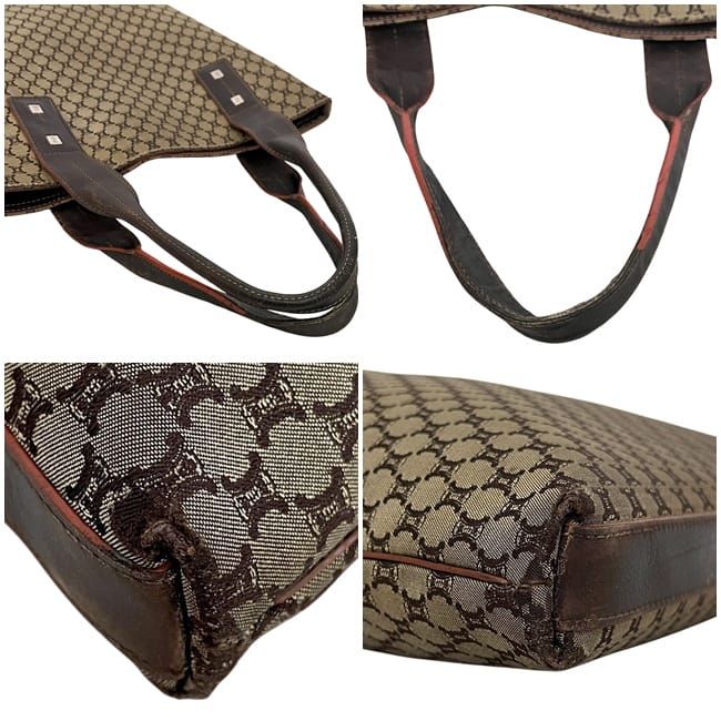 Celine Tote Beige Brown Macadam Light Nylon Leather — view 5