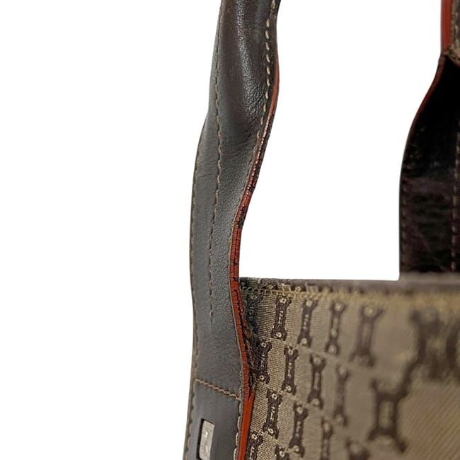 Celine Tote Beige Brown Macadam Light Nylon Leather — view 8