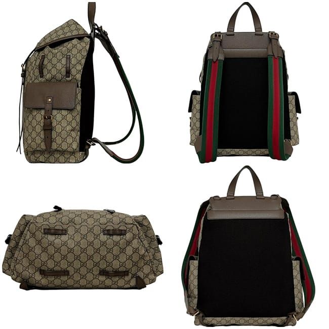 Gucci Backpack Beige Brown GG Supreme Sherry — view 2