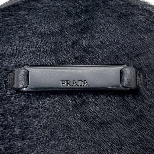 Prada Pouch Black Nero Case Calf Hair Leather 78 — view 7