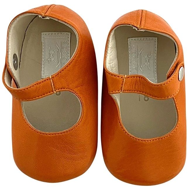Hermes Baby Shoes Orange Addada Leather — view 5