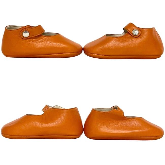 Hermes Baby Shoes Orange Addada Leather — view 2