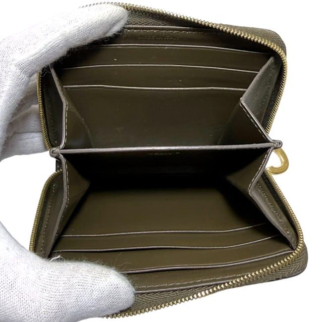 Celine Coin Case Khaki Green Purse Leather — view 3