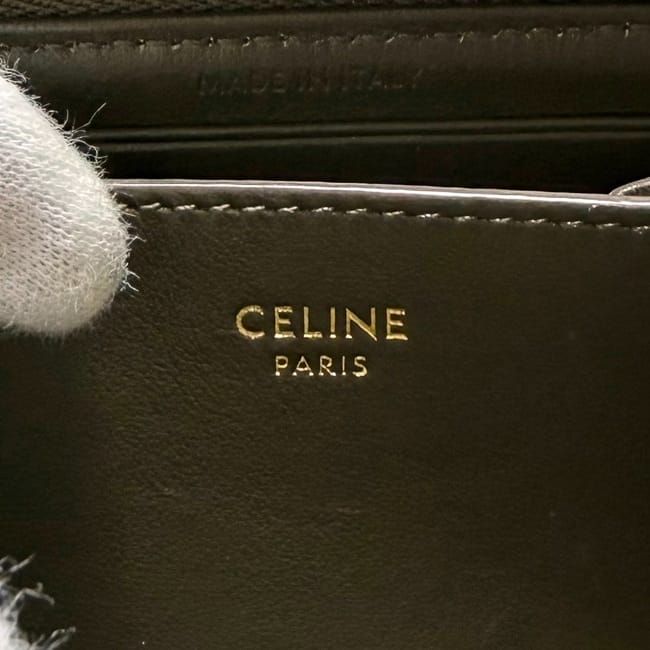 Celine Coin Case Khaki Green Purse Leather — view 4