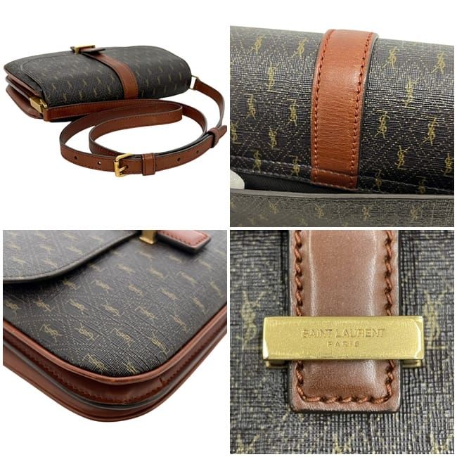 Saint Laurent Shoulder Bag Satchel Dark Brown — view 5