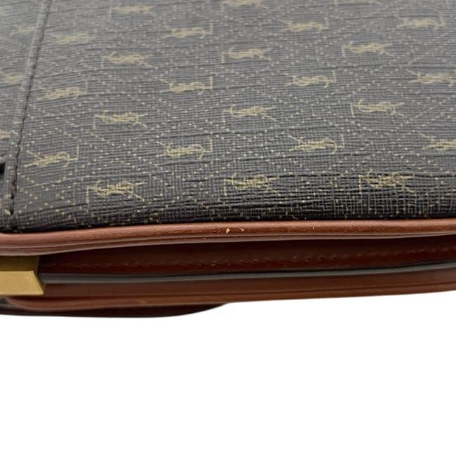 Saint Laurent Shoulder Bag Satchel Dark Brown — view 8