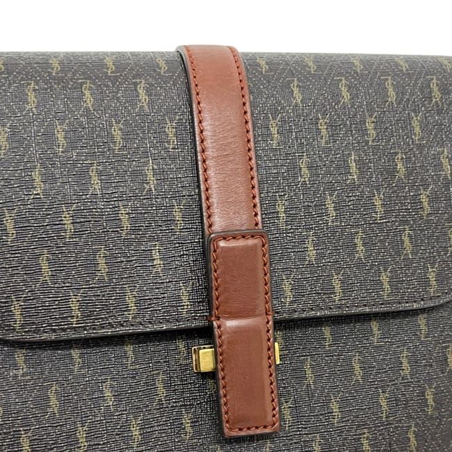 Saint Laurent Shoulder Bag Satchel Dark Brown — view 6