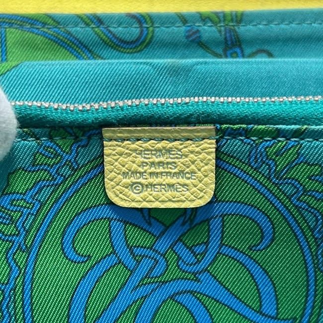 Hermes Zip Around Wallet Azap Silk in Yellow — view 4