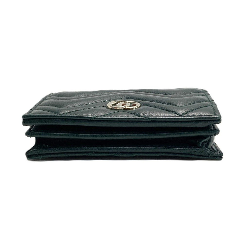 Gucci GG Marmont Double Card Case Wallet Green Bifold Box with Cloth Handbag — view 3