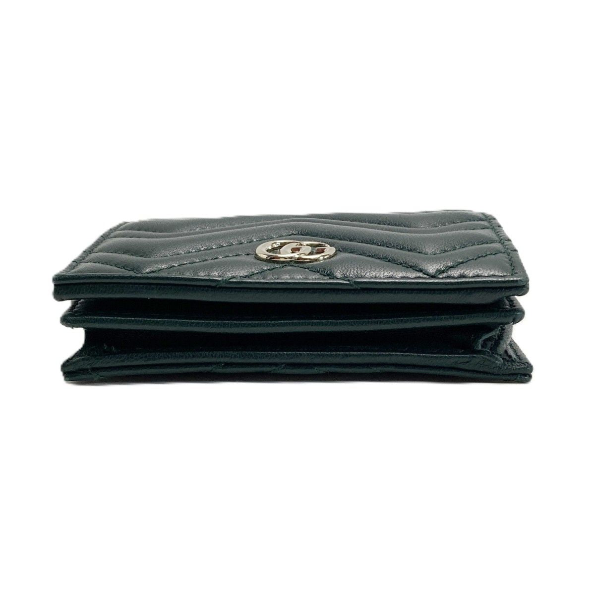 Gucci GG Marmont Double Card Case Wallet Green Bifold Box with Cloth Handbag — view 3