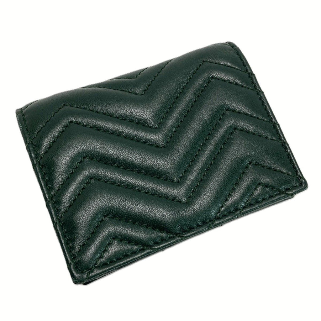 Gucci GG Marmont Double Card Case Wallet Green Bifold Box with Cloth Handbag — view 2