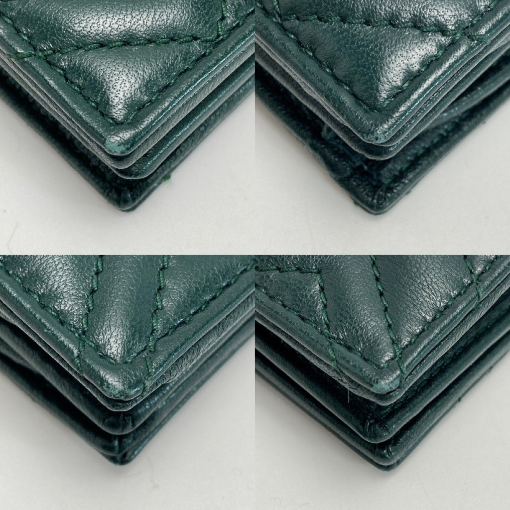 Gucci GG Marmont Double Card Case Wallet Green Bifold Box with Cloth Handbag — view 7