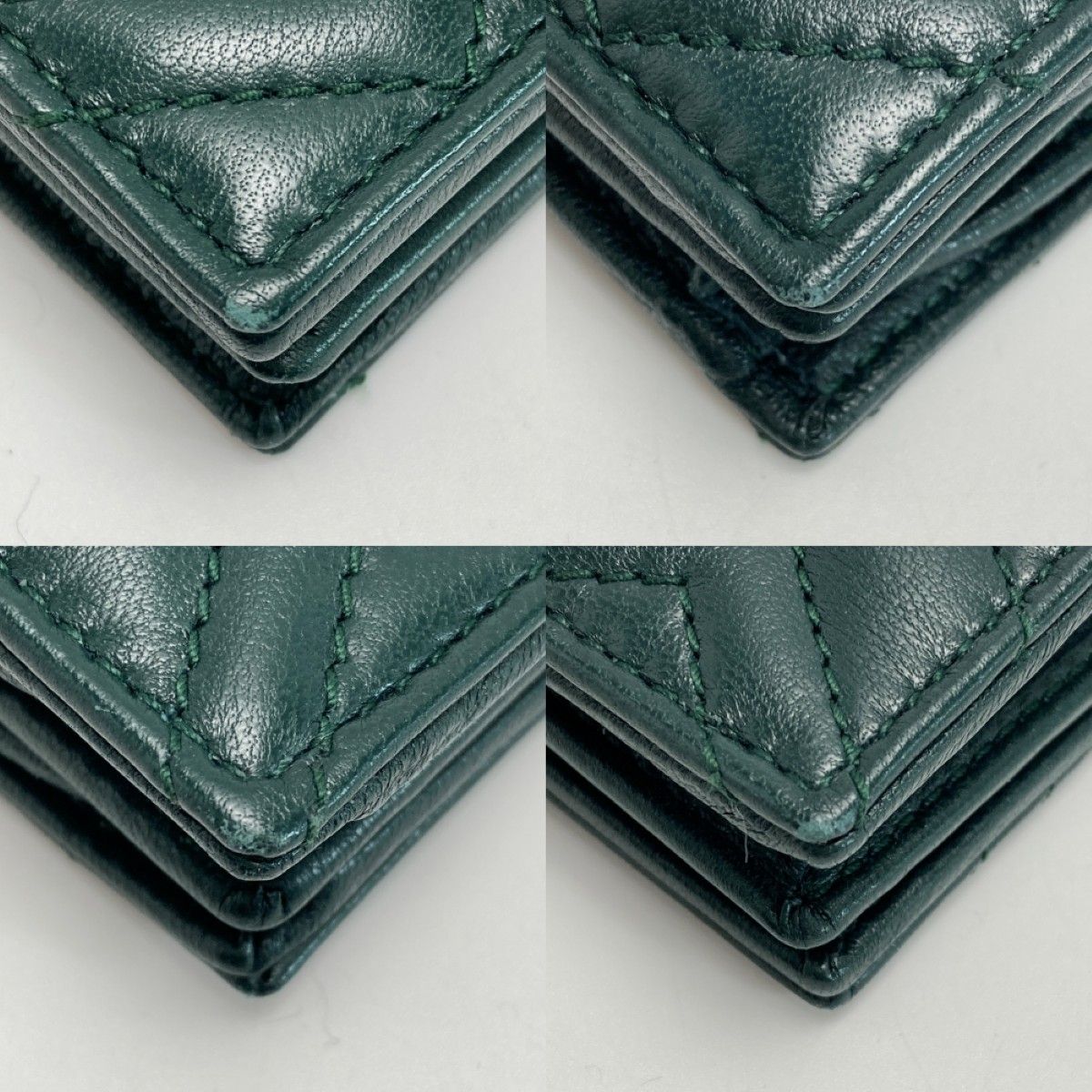 Gucci GG Marmont Double Card Case Wallet Green Bifold Box with Cloth Handbag — view 7