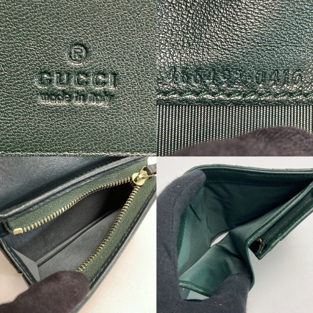 Gucci GG Marmont Double Card Case Wallet Green Bifold Box with Cloth Handbag — view 5