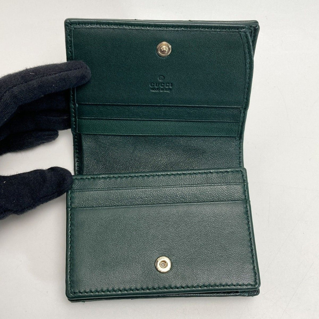 Gucci GG Marmont Double Card Case Wallet Green Bifold Box with Cloth Handbag — view 4