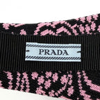 Prada Hair Headband Triangle Logo Canvas Black Pink Silver — view 4