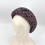Prada Hair Headband Triangle Logo Canvas Black Pink Silver — view 3