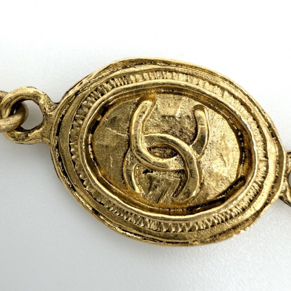 Chanel Necklace CC Logo Long Gold Plated — view 7