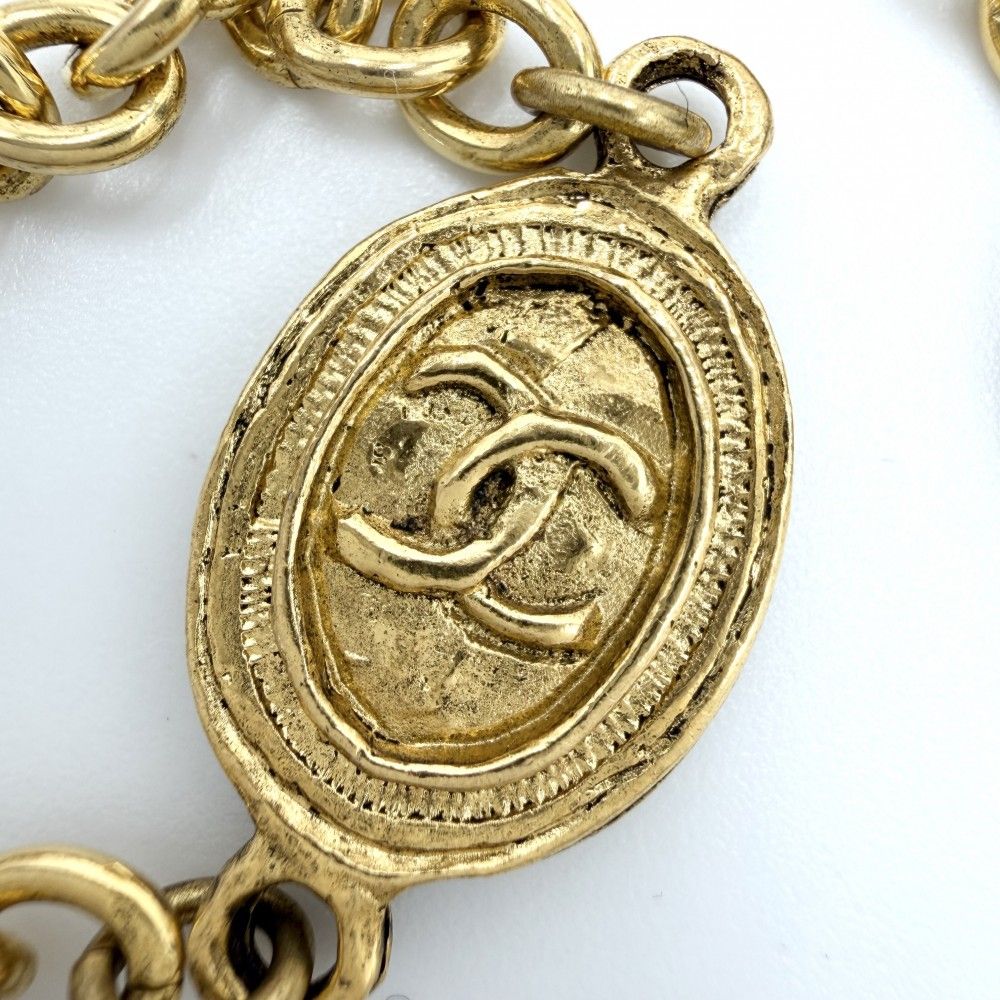 Chanel Necklace CC Logo Long Gold Plated — view 9