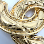 Chanel Brooch Quilted CC Logo Vintage Gold Plated — view 7