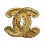 Chanel Brooch Quilted CC Logo Vintage Gold Plated — view 2