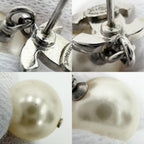 Chanel Earrings CC Logo Swing Rhinestone White Silver — view 6
