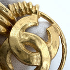 Chanel Earrings CC Logo Vintage Round Gold Plated — view 8
