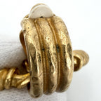 Chanel Earrings CC Logo Vintage Round Gold Plated — view 7