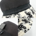 Chanel Hat Tweed Bucket Hat CC Logo M Wool Polyamide Black Ivory — view 7