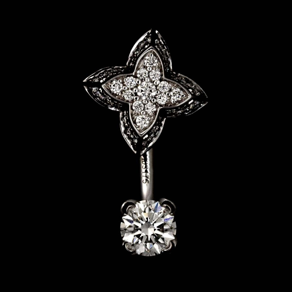 Louis Vuitton LV Double Round Diamond Earrings 18k WG 750 Pierced — view 7